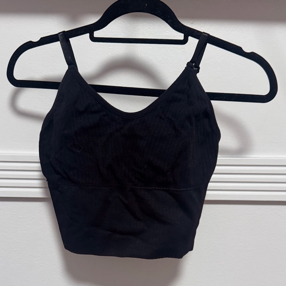 Black Cropped Tank Top